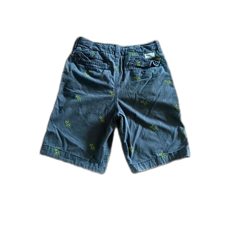 Vintage Abercrombie & Fitch Men's Shorts Green Embroidered Logo Y2K Size 31 - Picture 2 of 3